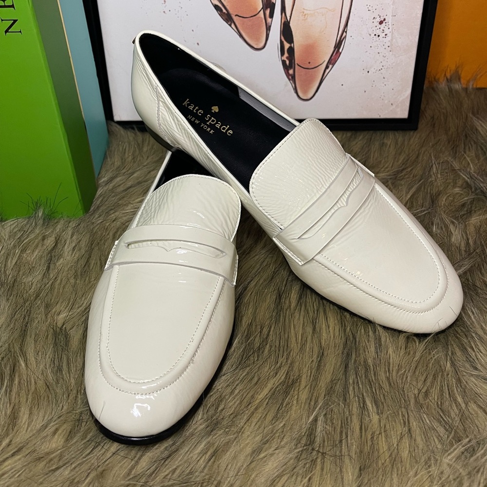 SALE!!!Kate Spade Genevieve White Loafers size 8